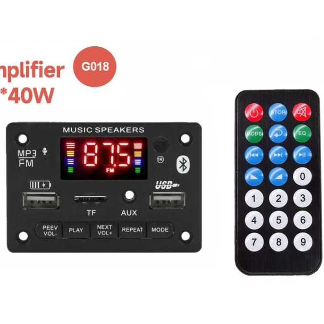 پخش کننده MP3 پنلی بلوتوثی مدل KH-G018 با آمپلی فایر ۲X۴۰W